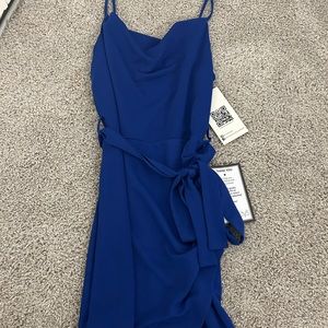 Navy Blue Cowl Neck Cocktail Dress. Macy’s (Emerald Sundae), size Medium
